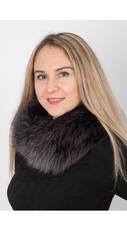 Navy blue fox fur neck warmer